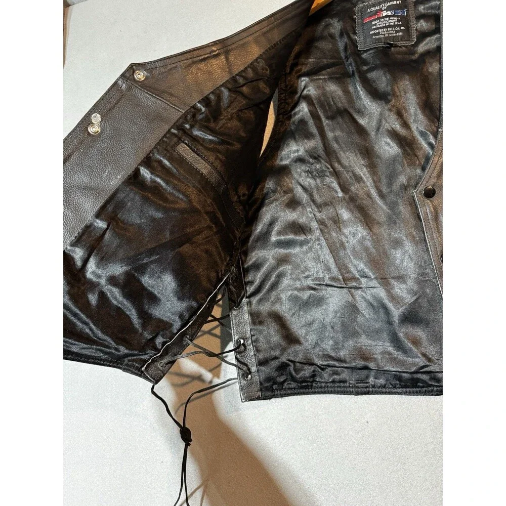 Men’s Biker Mossi Leather Vest Men's Size 40